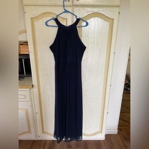 Navy halter prom dress